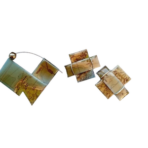 TWO Women Of San Francisco   Vintage Earrings & Pin  Matching Set  Map Motif